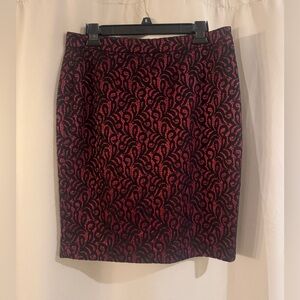 NWT The Limited Black and Red Patterned Skirt